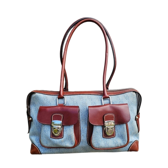 Dooney & Bourke Handbags - Dooney & Bourke Blue and Brown Shoulder Bag